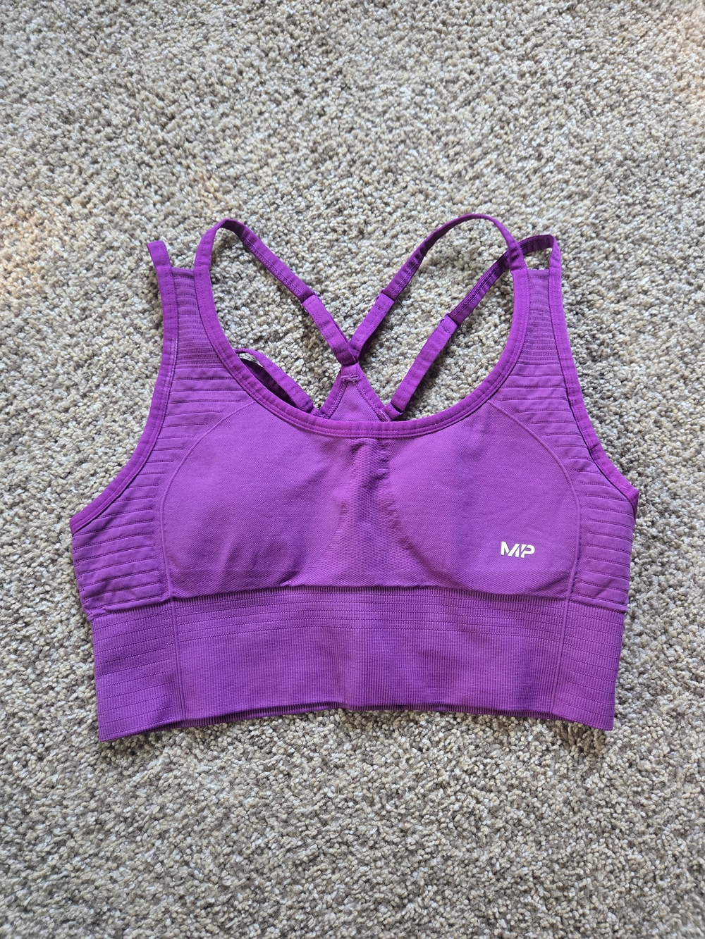 Purple Seamless Strappy Sports Bra - Women